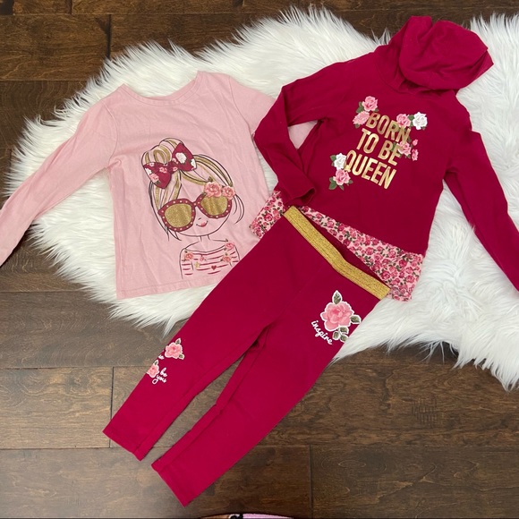 Garanimals Other - Size 3t pink/maroon floral long sleeve and legging set